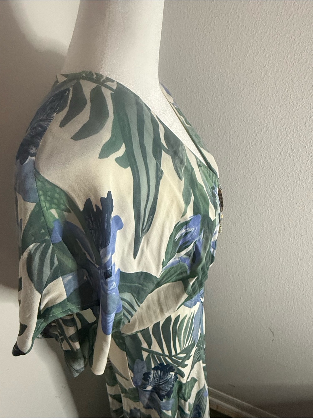 VTG 90s Carole Little German Rayon Floral Maxi Dress - Picture 4 of 10